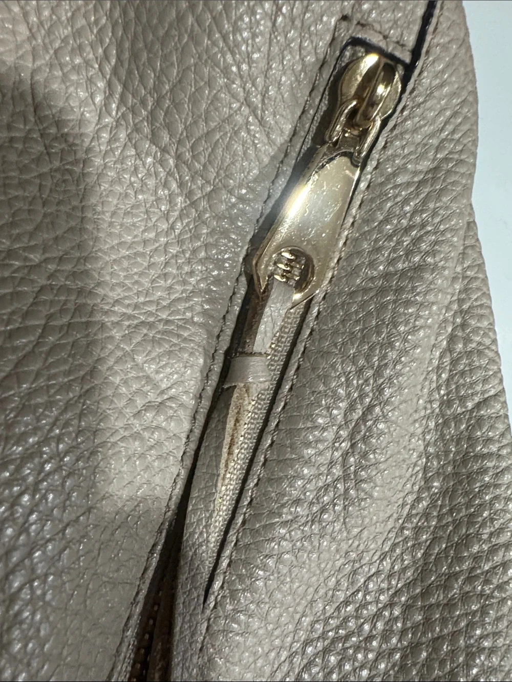 Rebecca Minkoff Beige Leather Hobo with Gold Zippers